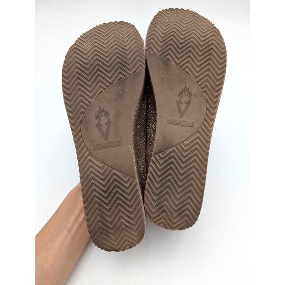 Volatile Festina Wedge Sandal Women's Slip-On Glitter Blush Size US7 EU37.5 - Picture 8 of 11